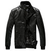 2019 New Fashion Autumn Male Leather Jacket Black Brown Mens Stand Collar Coats Leather Biker Jackets Motorcycle Leather Jacket